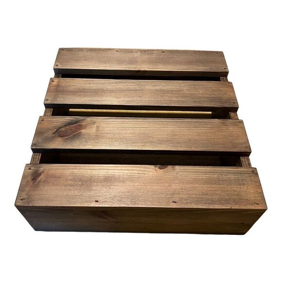 Rustic Brown Wooden Wedding Card & Gift Box Country Decor Display Crate Present - Picture 4 of 10